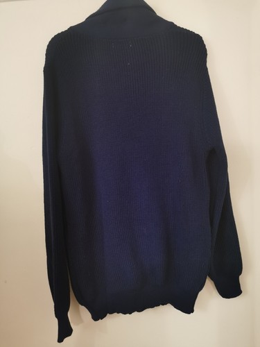 Mens Button Through Shawl Cardigan - Blue - 20" Pit to Pit - Picture 2 of 4