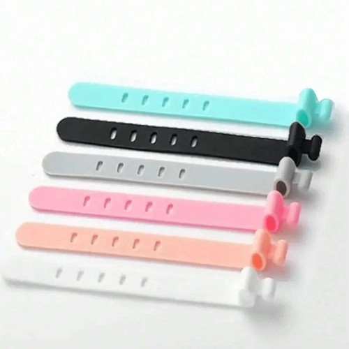 6pcs Multi-Color Reusable Silicone Cable Ties Multifunctional Twist & Bag Clips - Afbeelding 3 van 8