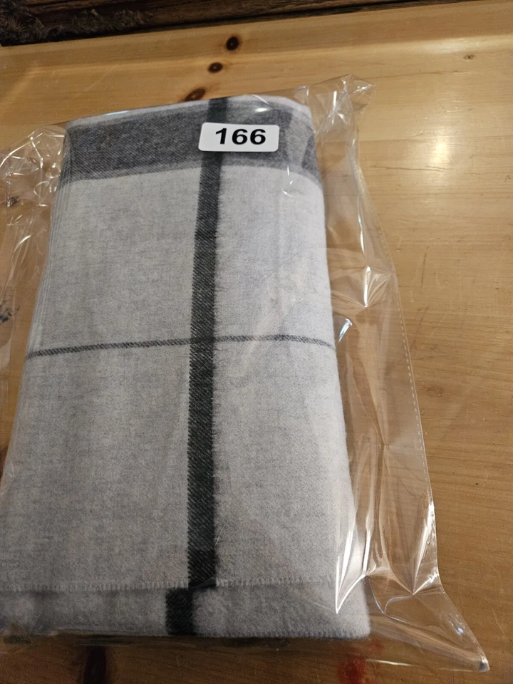 Amicale Wool Cashmere Scarf Wrap Pashmina Gray Striped Shawl Warmth Soft - Image 2 of 4