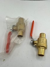 Qty 2 1" Brass Ball Valve 400PSI WOG Lead Free Heavy Duty Brass Orange Handle