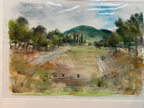 Franz Ehmke 1928 -2018 Berlin Greece Epidaurus Stadium Pastel Signed - Picture 3 of 5