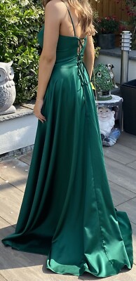 Beautiful Prom Dress Size 8 - Emerald Green Used Once | eBay UK