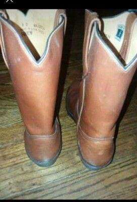 Frye Mens Vintage Cowboy Western Boots Brown Leather Pull On  display picture 3