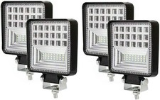 4x 126w Carré LED 12v 24v Travail Spot Projecteur Phares Hors Route Truck Bateau