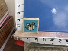 present birthday party gift wrapped up rubber stamp 1S