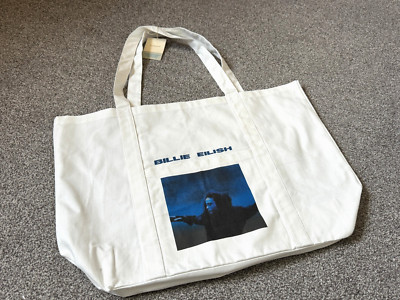 NEU + Etikett offiziell lizenzierte GROßE Billie Eilish x Primark Baumwoll-Canvas Beuteltasche Tasche
