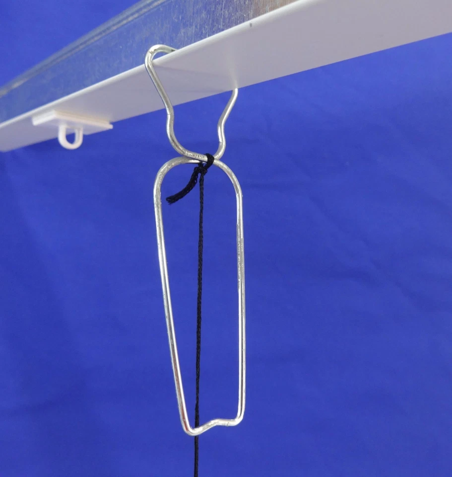 Metal Squeeze-E-Clip w/6' Black Cotton Barbed Cord Ceiling Tile Grid Track Hook - Image 4 of 4