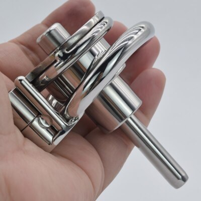 Stainless Steel Sissy Flat Pancake Chastity Cage Urethra Chastity Metal Ring