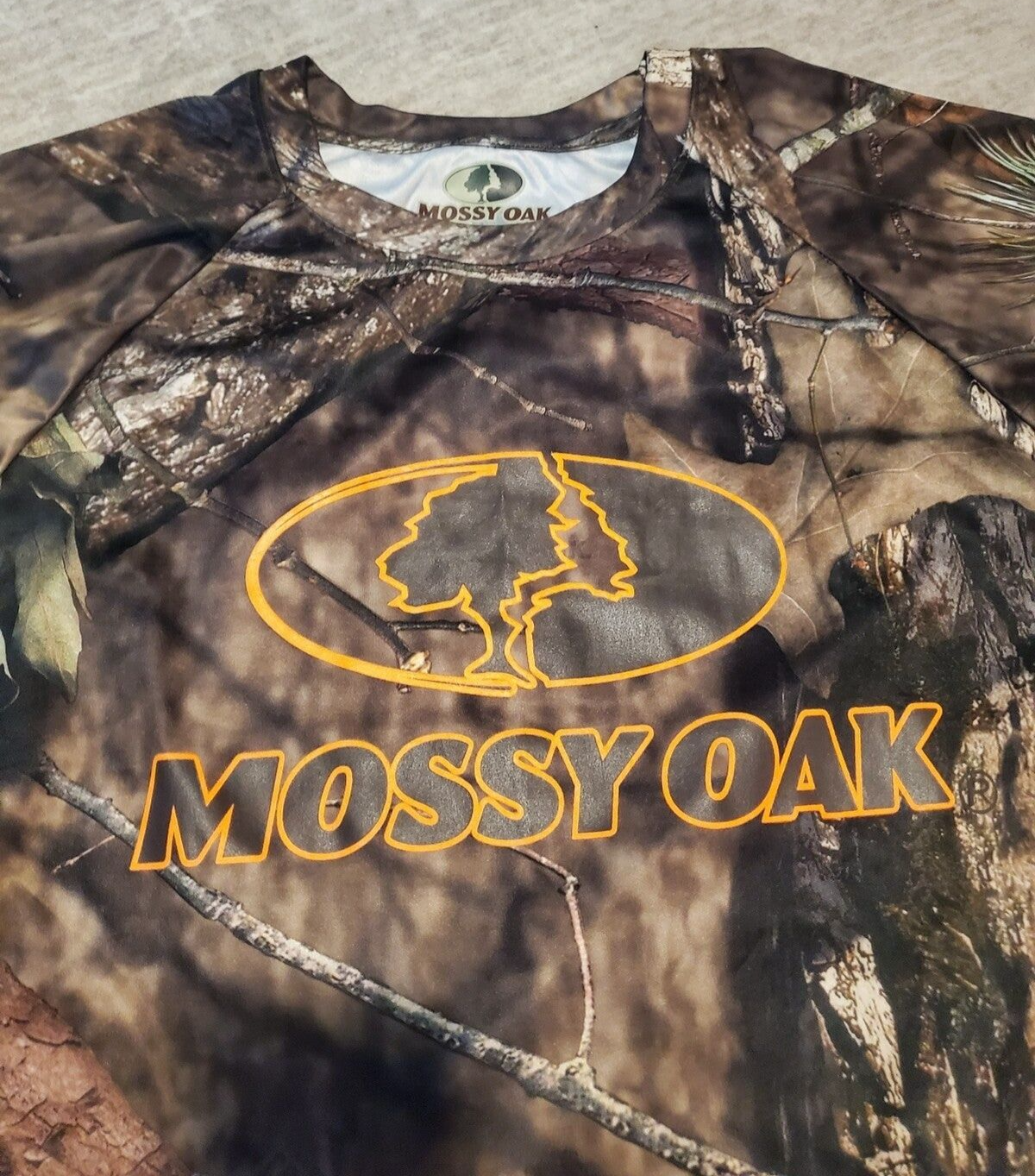 Mens Mossy Oak Camo Short Sleeve Polyester Shirt XL