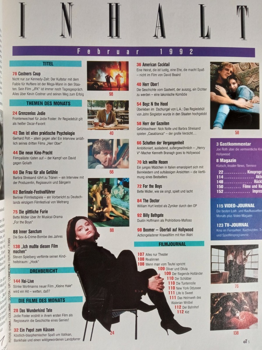 CM46 CINEMA Magazin 1992 Heft 165 Mit Plakatkarten im