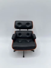 1:12 Scale Miniature MCM Lounge Chair, Black Eame Chair, Mid Century Modern