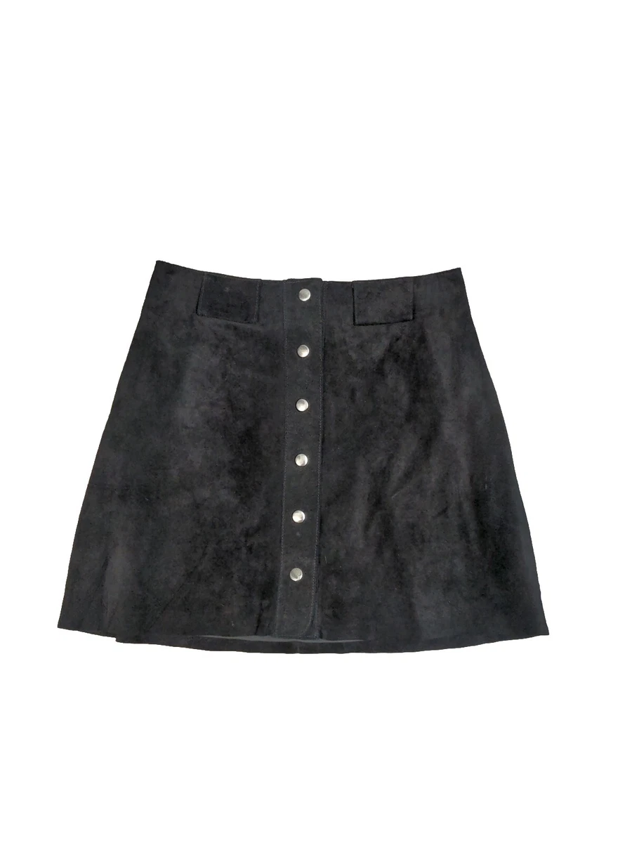Zara black top suede mini skirt