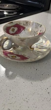 Vintage 1950s Japanese Lustreware Teacup And Saucer,  Royal Sealy?