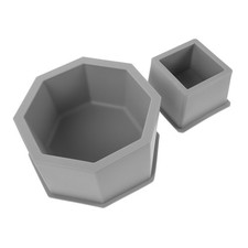  2 stampi in silicone per vasi di fiori in cemento, esagonali e quadrati,