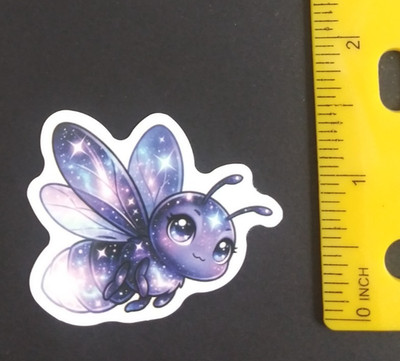 Cute Little Lightning Bug Purple Galaxy Stars Sticker (AJ)