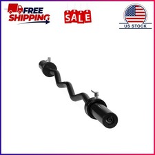 CAP Barbell Solid Steel 47 in. Olympic EZ Curl Bar with Collars, 200lb Capacity,