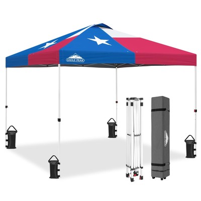 Pop Up Canopy Tent with Wheeled Carry Bag, 8 Stakes, 4 Ropes, 4 Weight Bags, ...
