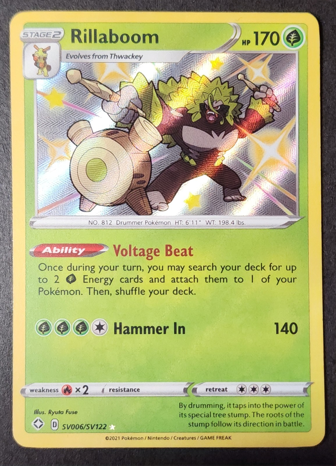 Rillaboom Shiny Holo Rare Shining Fates: Shiny Vault SV006/SV122 NM