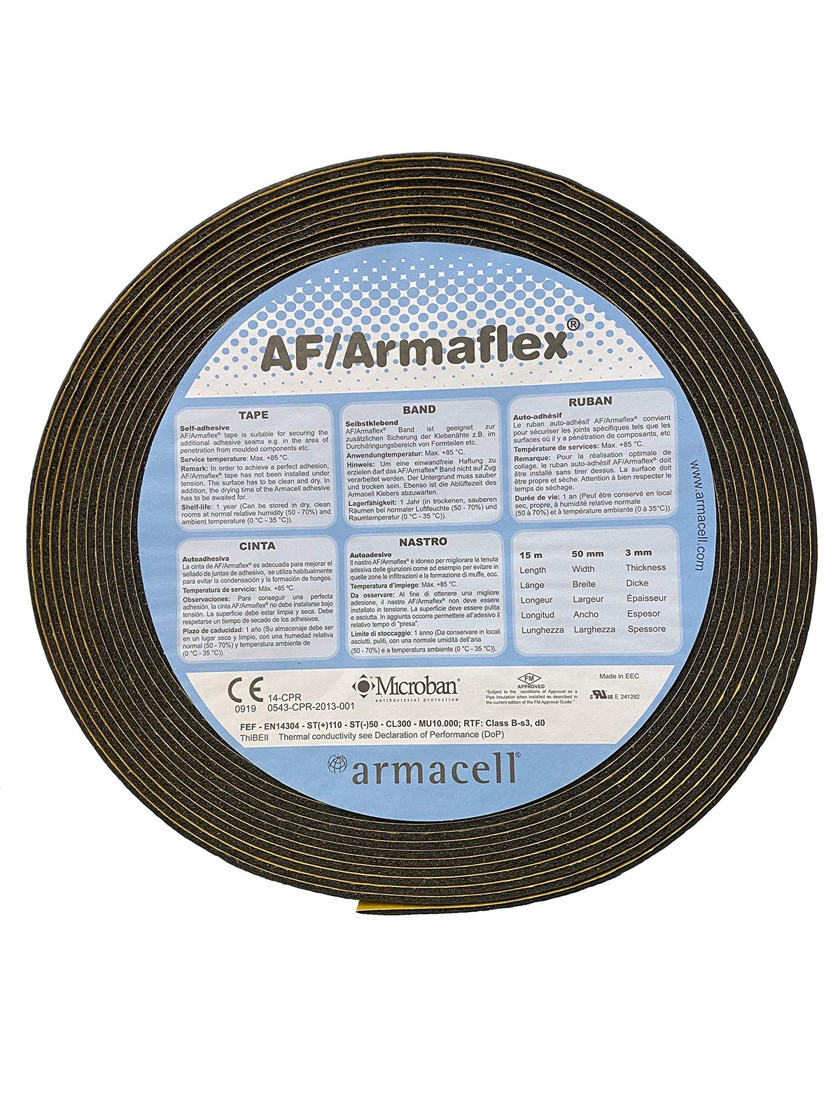 Ruban adhésif Armaflex isolant et pare-vapeur pour tuyauterie et climatisation