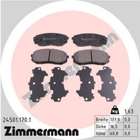 Zimmermann Bremsbelagsatz Scheibenbremse 24501.170.1 FüR KIA Sportage SL Optima