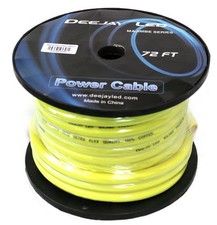 Deejay LED TBH272YELLOWCOPP 2 Gauge 72ft Copper Power Cable