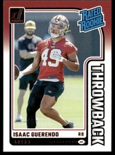 Isaac Guerendo 2024 Donruss Rated Rookies Throwback #34 San Francisco 49ers