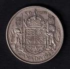 Canada 1947 50c Fifty Cent Silver Half Dollar Rare Maple Leaf .800 Silver