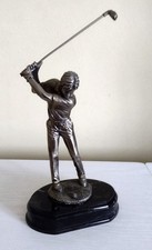 Bronze Finish Golfer Mid Swing Figure