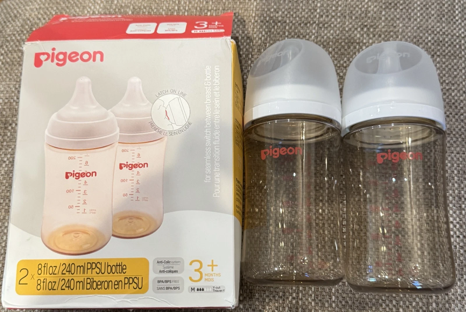 Pigeon PPSU Nursing Baby Bottle Wide Neck, Anti-Colic, natural 2 Pack 8 oz
Opens in a new window or