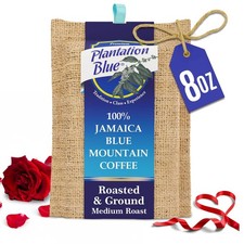 100 Blue Mountain Coffee Jamaica, Medium Roasted  Ground 8oz 