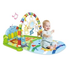 Babyeap 3-in-1 Baby Play Gym with Kick Piano, Tummy Time Mat Musical Toys