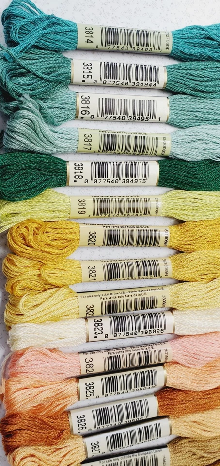 50 DMC 25 Embroidery Floss Lot of 50 Different Colors 3772 thru 3838 FULL Skeins - Image 4 of 4