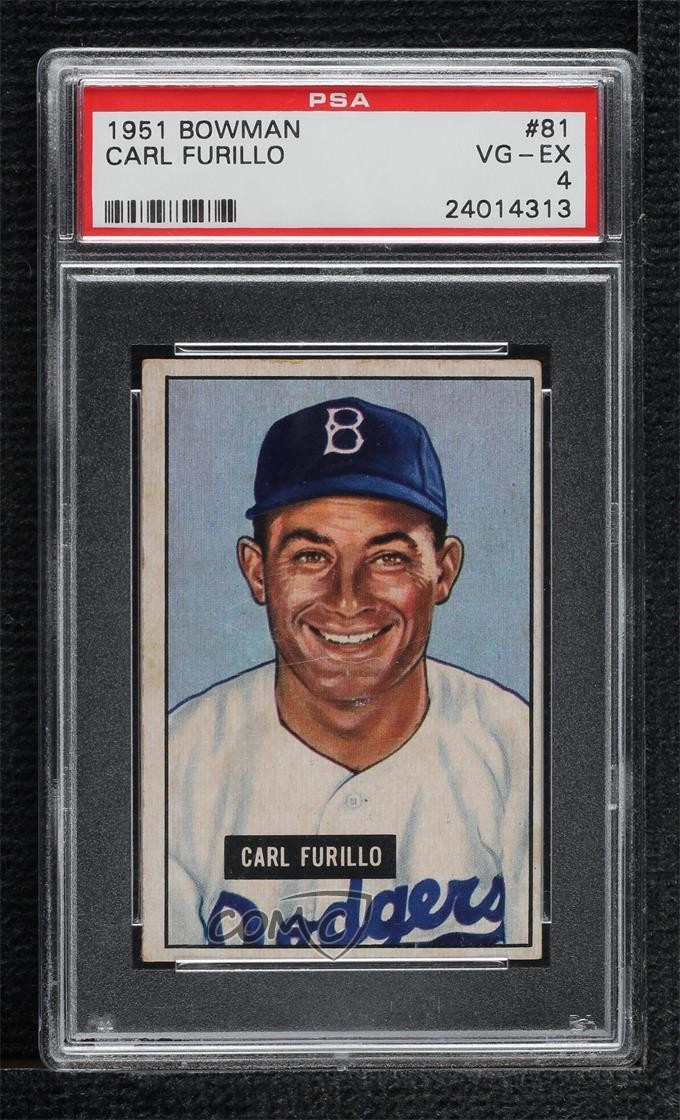 1951 Bowman Carl Furillo #81 PSA 4 0s69