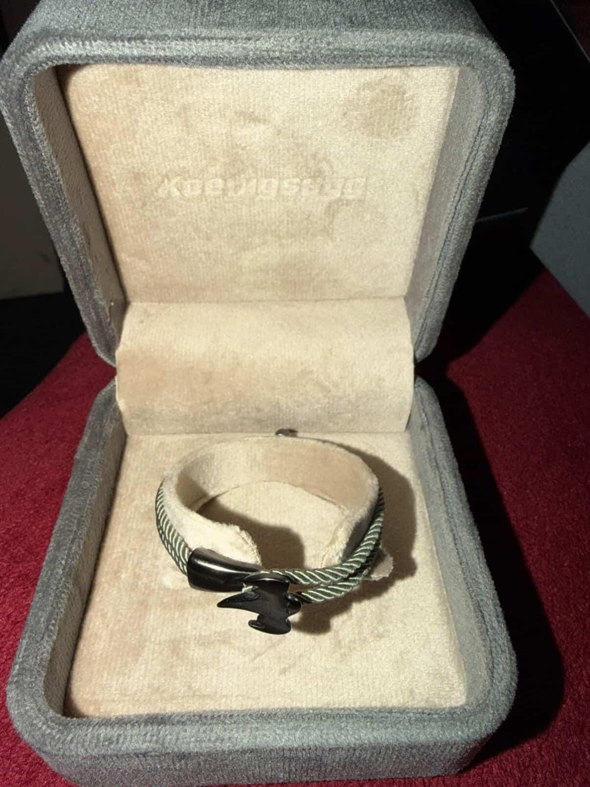 Koenigsegg Silver Ghost Bracelet | Small | Black Silk + 925 Silver | New in Box
