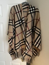 Burberry Merino Wool Cape/Shawl Tassels  90% ...