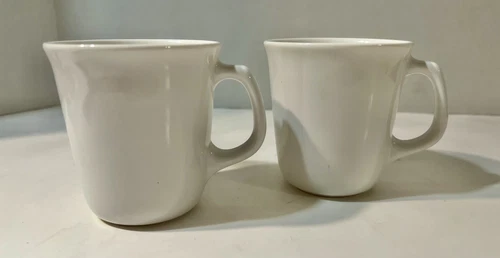Lot 2 CORNING USA Winter Frost White Coffee Tea Cup Mug D Handle