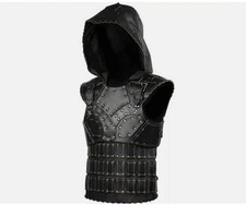 Medieval Knight Viking leather SCA Armor with hood cosplay costume SCA LARP
