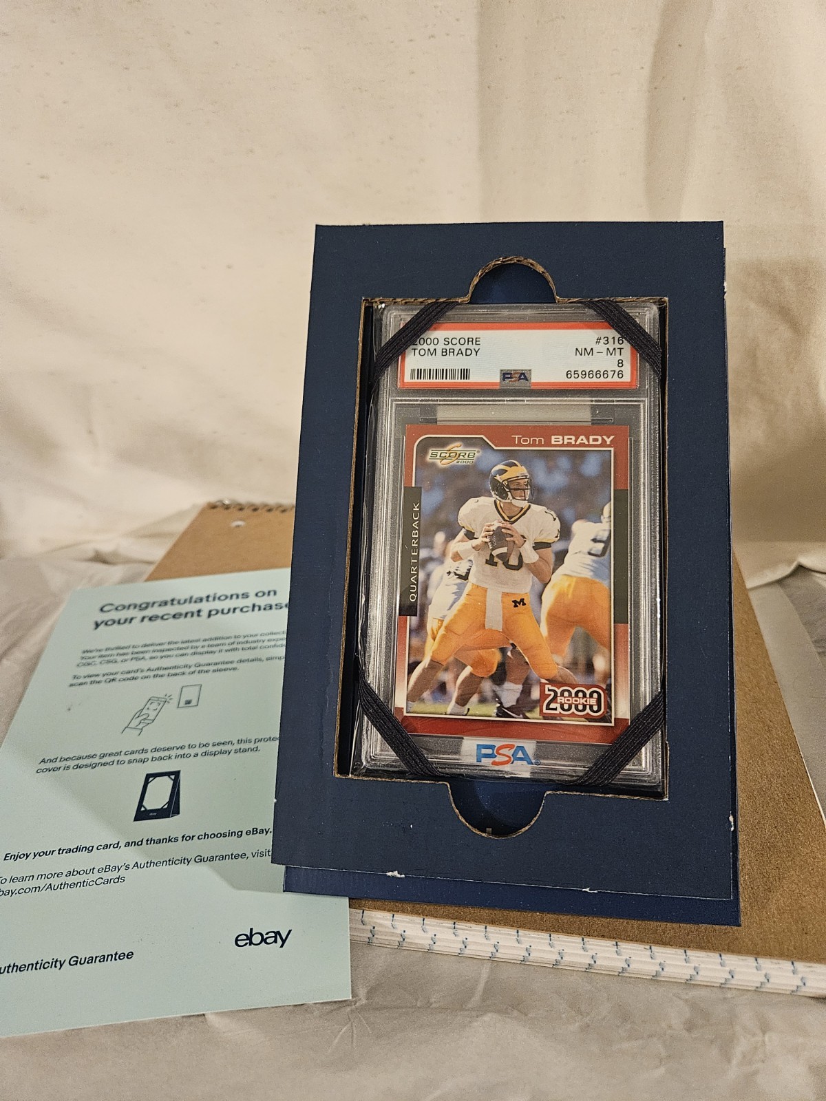 Tom Brady 2000 Score Football Rookie Card RC #316 PSA 8 NM-MT