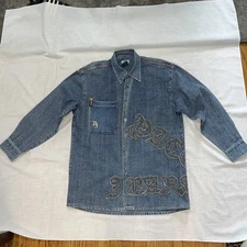 Vintage Y2K Paco Denim Society Jean Jacket Large Baggy Fit  Hip Hop Urban 90s