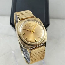 VINTAGE BULOVA ACCUTRON TUNING FORK GOLD TONE CUSHION CLASSIC MEN'S WATCH 