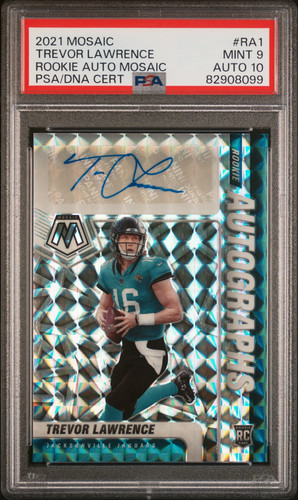2021 Panini Mosaic Rookie Autographs Mosaic Trevor Lawrence #RA1 PSA 9 Auto 10