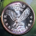 1 oz Silver Round - One World Trade Unit - .999 fine Silver...Beautifully Toned