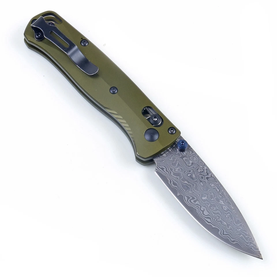 2025 Nuevo Cuchillo de Bolsillo con Agujero de Cordón Clip de Cinturón Bloqueo de Eje Pulgar Acero Damasco Foto 2 de 4