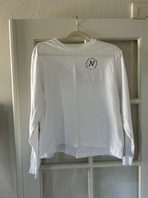 Nike Sportswear Loose Fit Long Sleeve White Tee Men's M Cotton Crew Neck