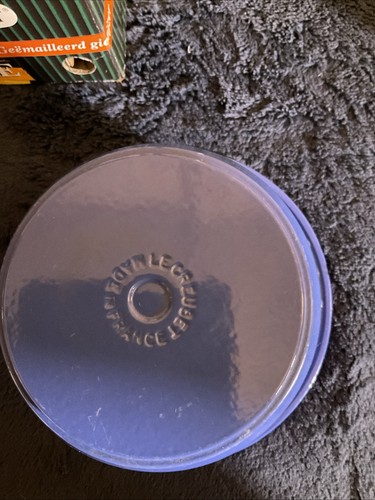 Ancien plateau de table à fondue bleue compacte en fonte émaillée Le Creuset - Photo 5/6