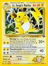 Lt. Surge's Raichu - 11/132 - Pokemon Gym Challenge Unlimited Holo Rare Card NM on eBay