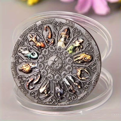 Twelve Constellation Zodiac Silver Commemorative Coin . - Image 1 of 3