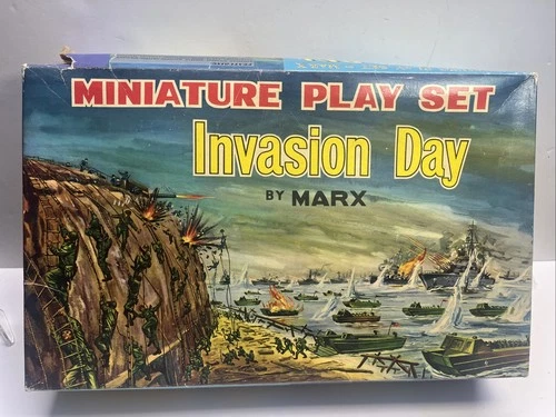 Marx Vintage Rare Miniature Play Set Invasion Day With Box