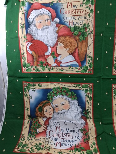 Santa Claus & Children Susan Winget Christmas Fabric Panel Squares Pillow 34x44 - Picture 3 of 6
