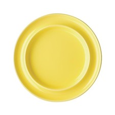 Olympia Heritage Plates in Yellow - Porcelain with Raised Rim - 203mm - 4 Pack